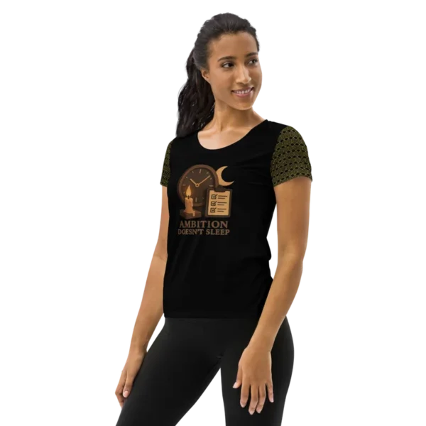 MF - "Ambition Doesn't Sleep" Women's Athletic T-shirt - Image 4