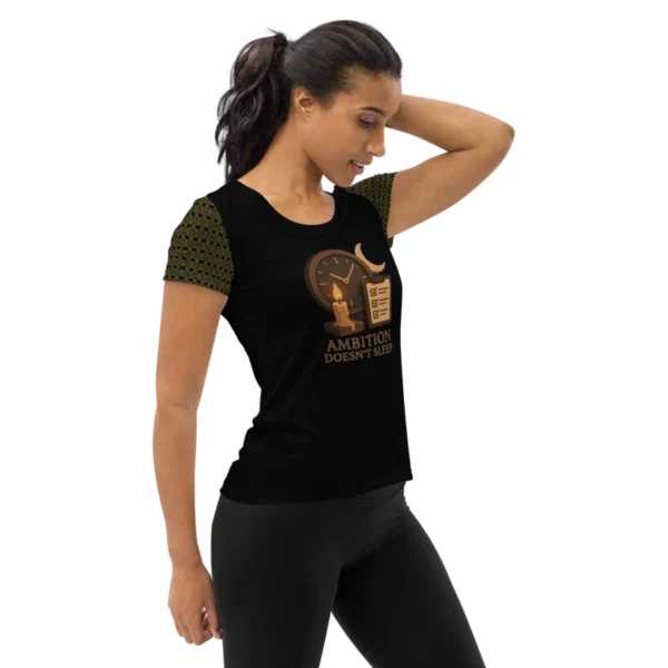 MF - "Ambition Doesn't Sleep" Women's Athletic T-shirt - Image 3