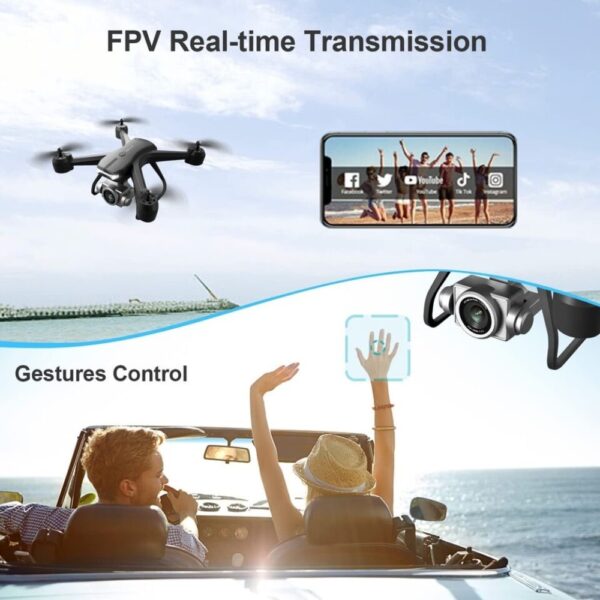 4DRC V14 Professional Drone 6K HD Dual Camera Wifi FPV Portable RC Quadcopter 2 BATTERY,Drones Suitable For Adults & Beginners.Logistics Is Randomly Sent By UPS,USPS,Self-pickup. - Image 7