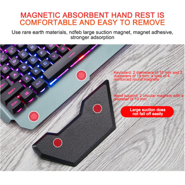 ErgonomicWired Gaming Keyboard with RGB Backlight Phone Holder - Image 10