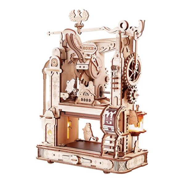 Robotime Rokr Printing Press 3D DIY Puzzle Gifts For Boyfriend Family Wooden Toys With LED Light Building Block Kit Play LK602 - Image 2